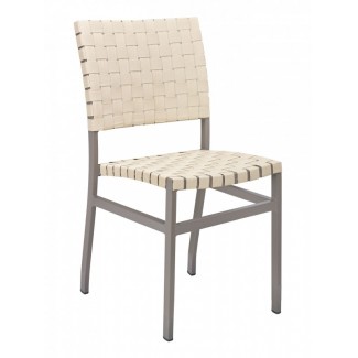 AL-5800S Woven Aluminum Modern Basketweave Stackable Restaurant Side chair